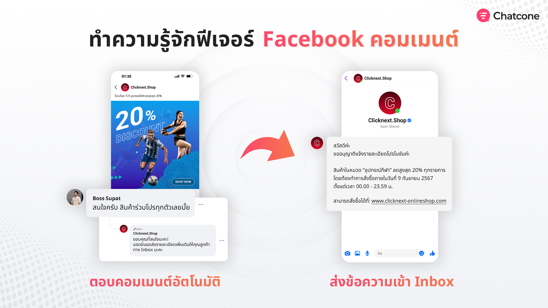 ทำรู้จัก ระบบตอบคอมเมนต์ ส่งเข้า inbox